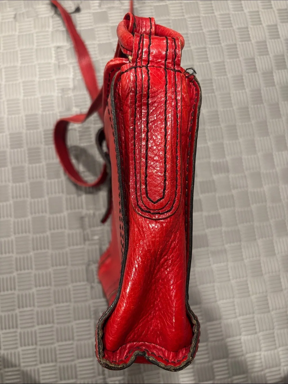 Red Leather Crossbody Bag for Women